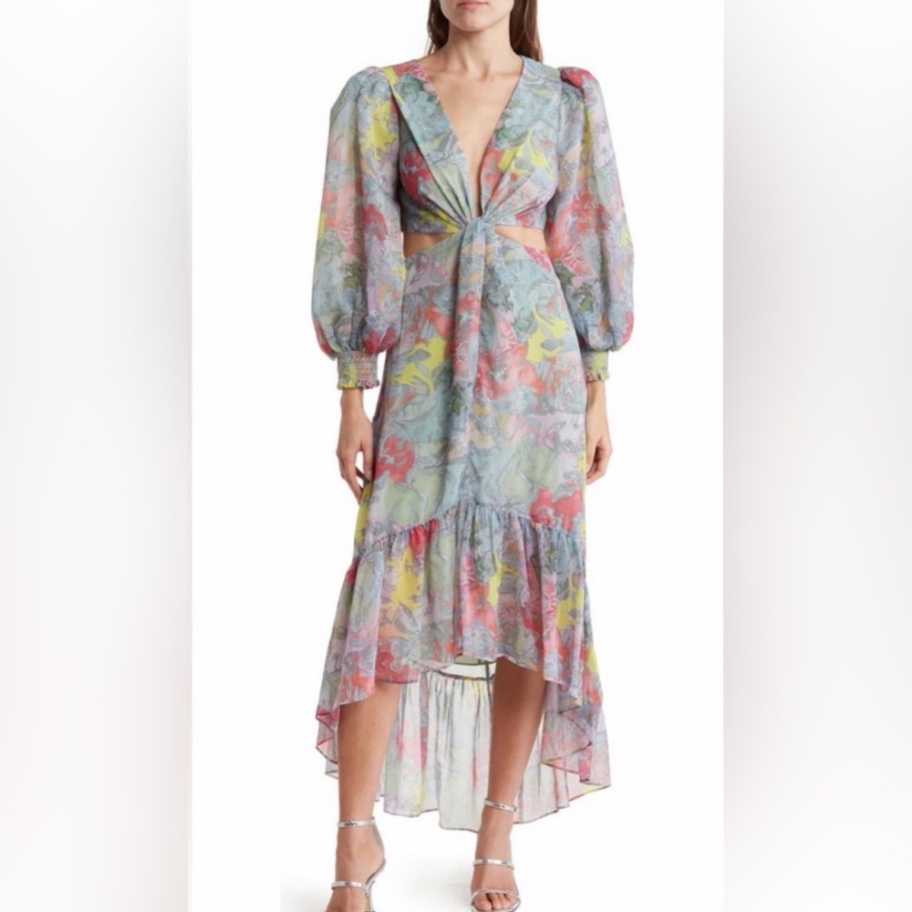 NWT $695 Alice + Olivia Katia Twist Maxi Dress in Lola's Dream